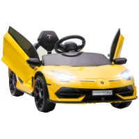 Aosom Lamborghini Licensed Kids Ride on Car w/ Easy Transport, Yellow(m-11)
