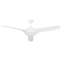 HOMCOM 52" Reversible Indoor Ceiling Fan with Light, Modern Mount LED Lighting Fan with Remote Control, for Bedroom, and Living Room, White(m-11)