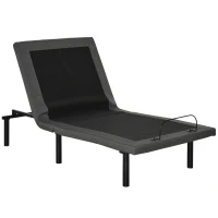 HOMCOM Twin XL Adjustable Bed Frame, Ergonomic Zero Gravity Power Bed Base with Head and Foot Incline, Memory, and Wireless Remote, Gray(m-11)