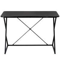 HOMCOM 43" Home Office Computer Desk Study Student Writing Table with Z and X Bar Frame Support for Living Room, Black(m-10)