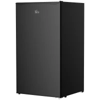 HOMCOM 3.2 Cu.Ft Mini Fridge with Freezer, Single Door Compact Refrigerator with Adjustable Thermostat, Shelf and Reversible Door for Bedroom, Dorm, Home Office, Energy Efficient, Black(m-11)