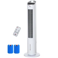 HOMCOM 40" Portable Oscillating Air Cooler Fan for Home Office, 3-In-1 Standing Ice Floor Fan with Humidifier, 3 Modes, 3 Speeds, 8H Timer, Remote, LED Display, White(m-16)
