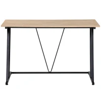 HOMCOM Home Office Computer Desk, Writing Desk, Laptop Table with Z-Shaped Metal Frame, V-Shaped Support Bar, and MDF Tabletop, Black(m-11)