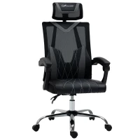 Vinsetto Mesh Office Chair Ergonomic Desk Chair with Rotate Headrest, Lumbar Support & Adjustable Height, 360° Swivel Computer Chair(m-11)