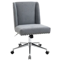 Vinsetto Mid Back Home Office Chair, Task Chair with Tilt, 360° Swivel, Padded Desk Chair with Adjustable Height, Grey(m-11)