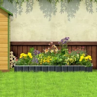 Outsunny Metal Raised Garden Bed No Bottom DIY Large Steel Planter Box w/ Gloves(m-10)