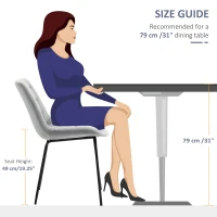 HOMCOM 2 Pieces Dining Chairs, Set of 2 Upholstered Kitchen Chairs with Padded Seat and Steel Legs for Living Room Light Grey(m-7)