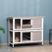 PawHut Indoor/Outdoor Rabbit Hutch, Quick Feeding(m-10)