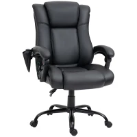 Vinsetto High Back Vibration Massage Office Chair with 6 Vibration Points, Reclining PU Leather Computer Chair with Armrest and Remote, Black(m-10)