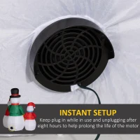 Outsunny 5 FT Christmas Inflatable Snowman Family, Xmas Blow Up Snowman Family with LED Lights for Indoor, Outdoor, Lawn, Party(m-6)