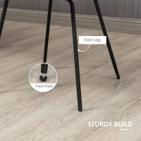 HOMCOM 2 Pieces Dining Chairs, Set of 2 Upholstered Kitchen Chairs with Padded Seat and Steel Legs for Living Room Light Grey(m-6)