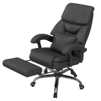 Vinsetto Kneading Massage Office Chair, Reclining Executive Office Chair, PU Leather High Back Computer Chair with Lumbar Cushion, Footrest, Adjustable Height, Black(m-10)