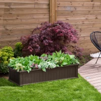 Outsunny 48" x 24" x 12" Raise Garden Bed, Planter Box, Above Ground Garden for Flowers, Herb, Vegetables with Easy Assembly, Brown(m-10)