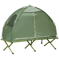 Outsunny Camping Tent Cot, Single Person Folding Cot Combo, Off-Ground Tent, Covered Outdoor Bed with Carry Bag for Hiking, Camping(m-11)