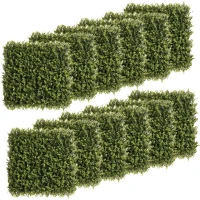 Outsunny 12PCs Grass Wall Panels, 20" x 20" Artificial Grass Wall Decor, Greenery Backdrop Panels Wall for Outdoor, Indoor, Garden, Fence, Backyard, Green(m-11)