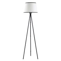 HOMCOM Modern Tripod Floor Lamp, Freestanding Lamp w/ Fabric Lampshade and E26 Base for Living Room, No Bulb - Black(m-11)