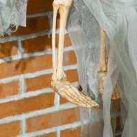 HOMCOM 3.9' Outdoor Halloween Hanging Pumpkin Ghost w/ Light Up Eyes, Sound Activated Prop w/ Creepy Howling Sounds(m-8)