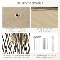 Outsunny 11' Pop-Up Tent Gazebo w/ Netting, Beige(m-7)