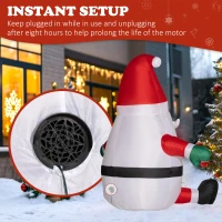 Outsunny 6' Blow-Up Outdoor Yard Display, Inflatable Christmas Santa Claus with Rotating Magic Ball Light for Garden Party(m-6)