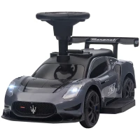 Qaba 6V Maserati GT2 Licensed Electric Car for Kids, Ride on Car with Under Seat Storage, LED Headlights Music, Grey(m-2)
