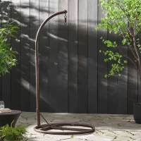 Iron Hammock Chair Stand with Durable Powder-Coated Frame, Weather Resistant, Compatible with Most Hanging Chairs, 44" x 44" x 80", Brown(m-4)