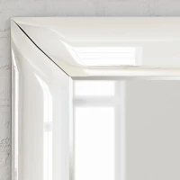 Curved Rectangle Wall Mirror with Tempered Glass, Stainless Steel Frame, 31.75" L x 23.8" W x 1.18" H, Clear(m-5)