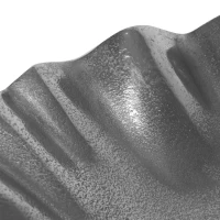 Modern Aluminum Decorative Leaf Plate, Handmade Design, Antique Nickel Finish, 15" L x 14" W x 3" H, Silver(m-6)