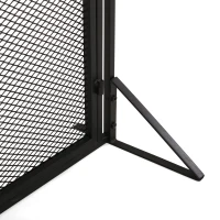 Iron Fireplace Screen with Easy Access Doors, Matte Black Finish, Hand-Crafted Details, 40" L x 10.25" W x 30.5" H, Black(m-8)