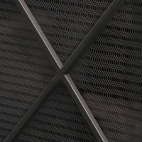 Modern Single Panel Iron Fireplace Screen with Durable Iron Frame, Rustproof Solid Free Standing Fire, 41.5" L x 8.9" W x 32.1" H, Black(m-5)