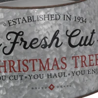 Christmas Tree Collar with Antique Silver Finish, Hammered Look, Galvanized Iron, Easy Assembly, 27.25" x 27.25" x 8.25", Silver(m-5)