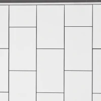 Rectangular Glam Brick Patterned Wall Mirror with Stainless Steel Frame, No Assembly Required, 23.6" L x 35.4" W x 0.78" H, Silver(m-6)