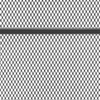 Modern Iron Fire Screen with Single Panel Design and Fine Mesh, Geometric Pattern, and Easy Assembly, 41" L x 9.75" W x 31.75" H, Black+Silver(m-6)