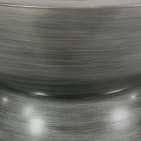 Modern Stunning Hourglass Coffee Table with Iron Frame, No Assembly Required, 24.5" L x 24.5" W x 15.25" H, Antique Silver(m-7)