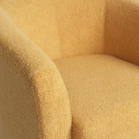 Contemporary Club Chair with Fabric Upholstery and Birch Wood Legs, Easy Assembly, 30.5"L x 29"W x 29.75"H, Mustard yellow(m-6)