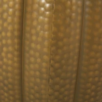 Metal Drum End Table with Lightweight and Durable Iron Construction, Mandala-Inspired Tabletop, No Assembly Required, 18.25" x 18.25" x 17.25", Gold(m-8)