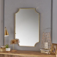 Modern Glam Wall Mirror with Stainless Steel Frame, No Assembly Required, 36" L x 23.81" W x 0.75" H, Gold(m-4)