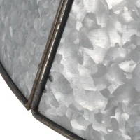 Christmas Tree Collar with Antique Silver Finish, Hammered Look, Galvanized Iron, Easy Assembly, 27.25" x 27.25" x 8.25", Silver(m-7)