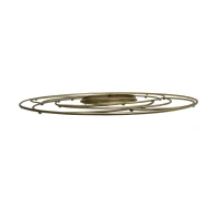 Round Flower Patterned Wall Mirror with Stainless Steel Frame, No Assembly Required, 35.25" L x 35.25" W x 1.5" H, Gold(m-8)