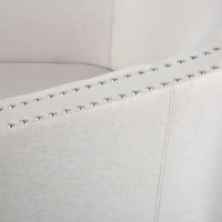 Barrel Style Upholstered Swivel Club Chair with Contemporary Design, Nailhead Trim, 31.25" L x 30.25" W x 31.25" H, Wheat(m-6)