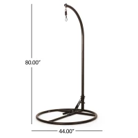 Iron Hammock Chair Stand with Durable Powder-Coated Frame, Weather Resistant, Compatible with Most Hanging Chairs, 44" x 44" x 80", Brown(m-3)