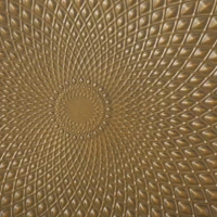 Metal Drum End Table with Lightweight and Durable Iron Construction, Mandala-Inspired Tabletop, No Assembly Required, 18.25" x 18.25" x 17.25", Gold(m-7)