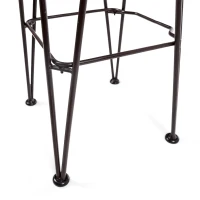 Industrial Wood and Metal Barstool Set of 2 with Powder-Coated Iron Frame, Acacia Wood Seat, and Built-In Footrest, Accent Outdoor Patio Seating, 16.5" L x 17" W x 37.5" H, Brown(m-8)