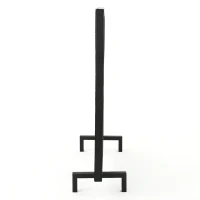 Stylish Single Panel Iron Fireplace Screen with Durable Iron Frame, Modern Overlapping Circle Design, 41.1" L x 9.25" W x 31.1" H, Black(m-9)