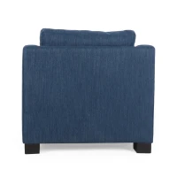 Accent Upholstered Club Chair with Contemporary Design, Sloped Arms and Birch Wood Legs, 33.75" L x 33.5" W x 32" H, Navy Blue(m-10)