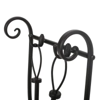 Traditional Fireplace Log Rack and Tool Set, Iron Construction with Shovel, Brush, Tongs, and Log Holder, 23.25" L x 11.75" W x 29.25" H, Matte Black(m-9)