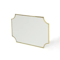Modern Glam Wall Mirror with Stainless Steel Frame, No Assembly Required, 36" L x 23.81" W x 0.75" H, Gold(m-6)