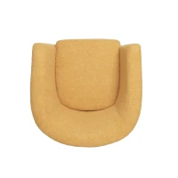Contemporary Club Chair with Fabric Upholstery and Birch Wood Legs, Easy Assembly, 30.5"L x 29"W x 29.75"H, Mustard yellow(m-12)