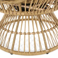 Vinsetto Wicker Outdoor Patio Swivel Egg Chair with Basket Shape Design and Water-Resistant Cushions, 30.5" L x 28" W x 58" H, Natural(m-6)