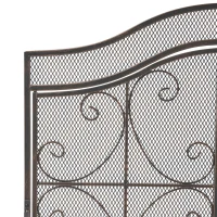 Modern Iron Fire Screen with Single Panel Design and Fine Mesh, Geometric Pattern, and Easy Assembly, 41" L x 9.75" W x 31.75" H, Black(m-6)