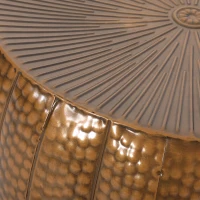 Modern Iron Sunburst Pumpkin Coffee Table, No Assembly Required, 23" L x 23" W x 14" H, Antique Bronze(m-6)